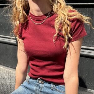 Brandy Melville Red Cotton T-Shirt
